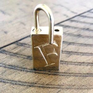 Furla Gold Logo Padlock for Bag or Accessory